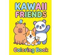 Bold & Easy Kawaii Friends: Coloring Book for Kids and Adults: 40 Super Cute and Chubby Animals with Thick Lines for Relaxing and Stress Relief