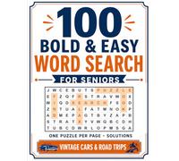 Bold & Easy Large Print Word Search for Seniors: 100 Vintage Cars & Road Trip Puzzles - One Puzzle Per Page with Solutions