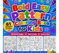 Bold Easy Pattern Coloring Book for Kids: 61 Big & Simple Designs for Ages 3-8 | Cute Animals, Food, Sports, Pirates & More | Fun, Easy Coloring for Little Hands