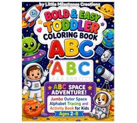 Bold & Easy Toddler Coloring Book ABC: ABC Space Adventure! Jumbo Outer Space Alphabet Tracing and Activity Book for Kids Ages 2-8 (Bold & Easy Coloring Book)