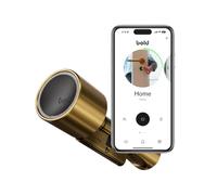 Bold Elite SX-33 Cerradura inteligente para puerta, cilindro europeo sin llave, plateado, controlado por aplicación con soporte de materia (latón, SX-33)