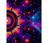 Bold Galaxy Mandala Composition Notebook: 7.5″×9.25″ Matte Cover, 110 College-Ruled Pages with Start-Line Field - Ideal for Journaling, Creative Notes, or Office Use