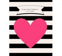 Bold Heart & Stripes Graph Paper Notebook 4X4 Grid: Chic 8.5" x 11" Graph Paper Notebook with Bold Fashion Cover