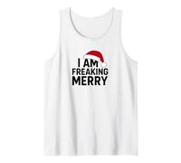Bold I Am Freaking Merry Festive Humor Holiday Season tee Camiseta sin Mangas