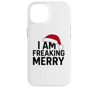 Bold I Am Freaking Merry Festive Humor Holiday Season tee Carcasa para iPhone 14