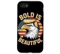 Bold is Beautiful 4 de julio USA Patriotic Funny Bald Eagle Carcasa para iPhone SE (2020) / 7 / 8
