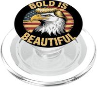 Bold is Beautiful 4 de julio USA Patriotic Funny Bald Eagle PopSockets PopGrip para MagSafe