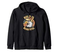 Bold is Beautiful 4 de julio USA Patriotic Funny Bald Eagle Sudadera con Capucha