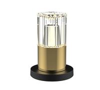 BOLD Kristy lámpara de mesa decorativa crea un ambiente agradable (incluye base de carga y cable USB de 1 m, 2200-3000 K blanco cálido, hasta 10 horas de autonomía) Dorado