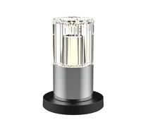 BOLD Kristy lámpara de mesa decorativa crea un ambiente agradable (incluye base de carga y cable USB de 1 m, regulable de forma continua, 2200-3000 K blanco cálido, hasta 10 horas de autonomía) Cromo