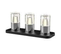 BOLD Kristy pack de 3 lámparas de mesa decorativas crea un ambiente agradable (incluye base de carga y cable USB de 1 m, 2200-3000 K blanco cálido, hasta 10 horas de autonomía) Cromo