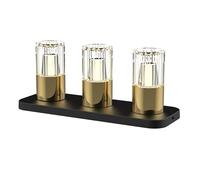 BOLD Kristy pack de 3 lámparas de mesa decorativas crea un ambiente agradable (incluye base de carga y cable USB de 1 m, 2200-3000 K blanco cálido, hasta 10 horas de autonomía) Dorado