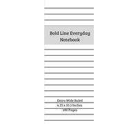 Bold Line Low Vision Everyday Notebook | 4.25 x 10.5 Inches Compact Size | Extra Wide Ruled | 100 Pages: Low Vision Notebook Bold Lines | Low Vision Paper Notebook for Everyday use