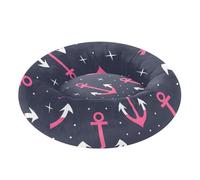 Bold Lines Anchors - Cama para perros y mascotas, color magenta oscuro, alivio de la ansiedad, camas para cachorros, suministros para mascotas de tamaño extra pequeño, S