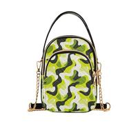 Bold Lines - Bolso cruzado pequeño de moda con múltiples bolsillos, color blanco lima y negro, para el día de la madre