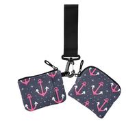 Bold Lines Ocean Magenta Dark - Tarjeteros para mujer, monedero, monedero, monedero, monedero, monedero, monedero con bolsillo con cremallera para mujer, 2 unidades
