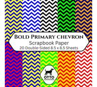 Bold Primary Chevron Scrapbook Paper: Double-Sided Craft Paper for Scrapbooking, Junk Journals, Card Making, Origami, DIY Projects and Mixed Media