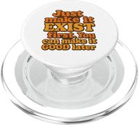 Bold Retro Motivational Just Make It Exist Tipografía PopSockets PopGrip para MagSafe