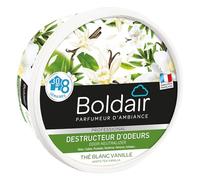 BOLDAIR - Gel eliminador de olores Té blanco y Vainilla - Neutraliza los olores - perfuma - Producto en gel sólido - Múltiples aplicaciones - 8 semanas de duración - 300 g - Fabricado en Francia