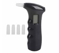 Boldaner Tester de alcohol Profesional Portable LCD Pantalla LCD Detector de alcohol para los conductores de la policía Uso personal Uso de plástico negro 11.3x7.0x2.1cm con 5