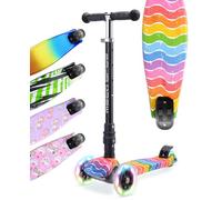 BOLDCUBE Big Fold Astro Dream | Patinete de Tres Ruedas para niños de 5 a 10 años | Ruedas LED con Luces Intermitentes | Altura Ajustable de 65 a 89 cm | Reflectores Traseros