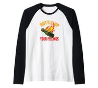 Boldea tus sentimientos sarcásticos ardientes rebeldes Camiseta Manga Raglan