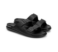 Boldfit Pantuflas de espuma EVA para hombre, cómodas de una pieza con absorción de golpes, amortiguación suave, resistentes al agua y sin olor para playa, viajes, uso diario, negro, 6 UK