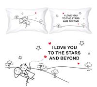 BoldLoft Love You to The Stars Couple Pillowcases - Gifts for Couples Long Distance Relationships Gifts I Love You Gifts for Him and Her Ann
