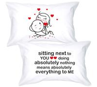 BoldLoft You Mean Everything to Me Couples Pillowcases- Anniversary Presents for Couples- Girlfriend Gifts for Anniversary- His and Hers Cou