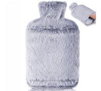 BOLEi Bolsa De Agua Caliente Con Funda, Bolsa De Agua Caliente Peluche,Con Bolsillo De Canguro,2L Bolsa de Agua Caliente Grande, Caucho Natural + Hot Water Bottle, Adecuado para niños y niñas(Azul)