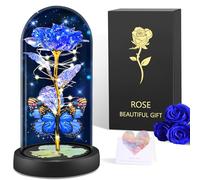 BOLEi Rosas de San Valentín para Mujer, Rosa eterna de Cristal, Regalo para Novia, Rosa de Cristal con luz, Regalo de cumpleaños para mamá, Rosa Regalo para Novia, Hermana, Esposa, Madre