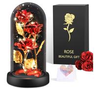 BOLEi Rose Eternelle, La Belle et La Bestia,Regalo para Novia, Flor Eterna de Cristal con Luz LED, Regalos únicos para Mujer,Regalo de San Valentín para Novia,Hermana, Esposa, Mamá