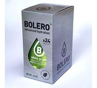 Bolero Drink 24 bolsitas 3 gr Sticks Frutas Preparado Polvo Soluble Para Bebida Fresca en Agua Producto, 72 gramos endulzado con stevia (White Grape)