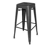 Bolero Bistro de Acero dl881 Alta Taburete, Negro (Pack de 4)