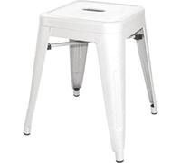 Bolero Bistro DL869 - Taburete bajo de acero para sentarse, blanco (4 unidades)
