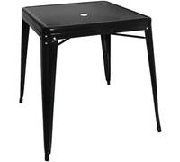 Bolero Bistro GC867 - Mesa cuadrada de acero, negra, 668 mm, para interiores, exteriores, eventos, bodas (individual)