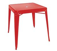 Bolero Bistro GC868 - Mesa cuadrada de acero, roja, 668 mm, para interiores, exteriores, eventos, bodas (individual)