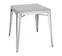 Bolero Bistro - Mesa cuadrada de acero galvanizado (668 mm)