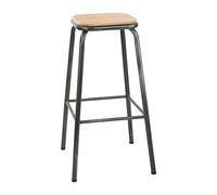 Bolero Cantina Taburetes Altos con Almohadilla de Madera Gris metálico (Paquete de 4)