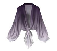 Bolero Cárdigan de gasa elegante de manga larga para mujer, chaqueta fina de verano, bolero, boho, chaqueta de verano para fiesta, playa, informal, camisetas de manga larga, camisas, camisas, blusas