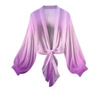 Bolero Cárdigan de gasa elegante de manga larga para mujer, chaqueta fina de verano, bolero, boho, chaqueta de verano para fiesta, playa, informal, camisetas de manga larga, camisas, camisas, blusas