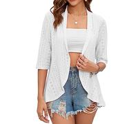 Bolero Cardigan Mujer Verano Ojal Manga 3/4 Chal de Fiesta Toreras Mujer Chaqueta Mujer Talla Grande Primavera Otoño