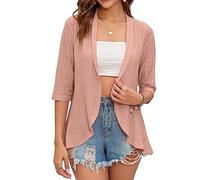 Bolero Cardigan Mujer Verano Ojal Manga 3/4 Chal de Fiesta Toreras Mujer Chaqueta Mujer Talla Grande Primavera Otoño