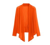 Bolero - Chaleco para mujer, elegante, talla grande, informal, manga larga, abrigo versátil, chaquetas, naranja, XL