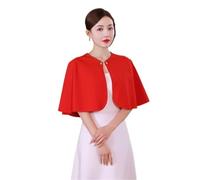 Bolero de Gasa Chal de gasa for mujer, vestido novia, cárdigan, capa fina for, chaqueta exterior, for el cuello Para el verano(Red)