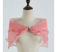 Bolero de noche para mujer, vestido de poliéster de color sólido, capa de hombro para boda, fiesta, formal, para todas las estaciones (rojo sandía)