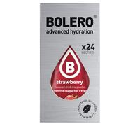 Bolero Drink 24 Bolsitas 3 gr gramos Palos Frutas Preparado Polvo Soluble para Bebidas Frescas en Agua Producto, 72 gramos Edulcorado con Stevia (Strawberry)