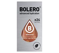 Bolero Drink 24 bolsitas 3 gr Sticks Frutas Preparado Polvo Soluble Para Bebida Fresca en Agua Producto, 72 gramos endulzado con stevia (Almond)