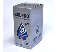 Bolero Drinks, 24 sobres de 3 gramos, sabor a fruta, preparación en polvo soluble en agua para bebidas frescas, 72 gramos, endulzado con stevia (Mezcla de bayas)