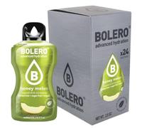 Bolero Drinks, 24 sobres de 3 gramos, sabor a fruta, preparación en polvo soluble en agua para bebidas frescas, 72 gramos, endulzado con stevia (Melón con miel)